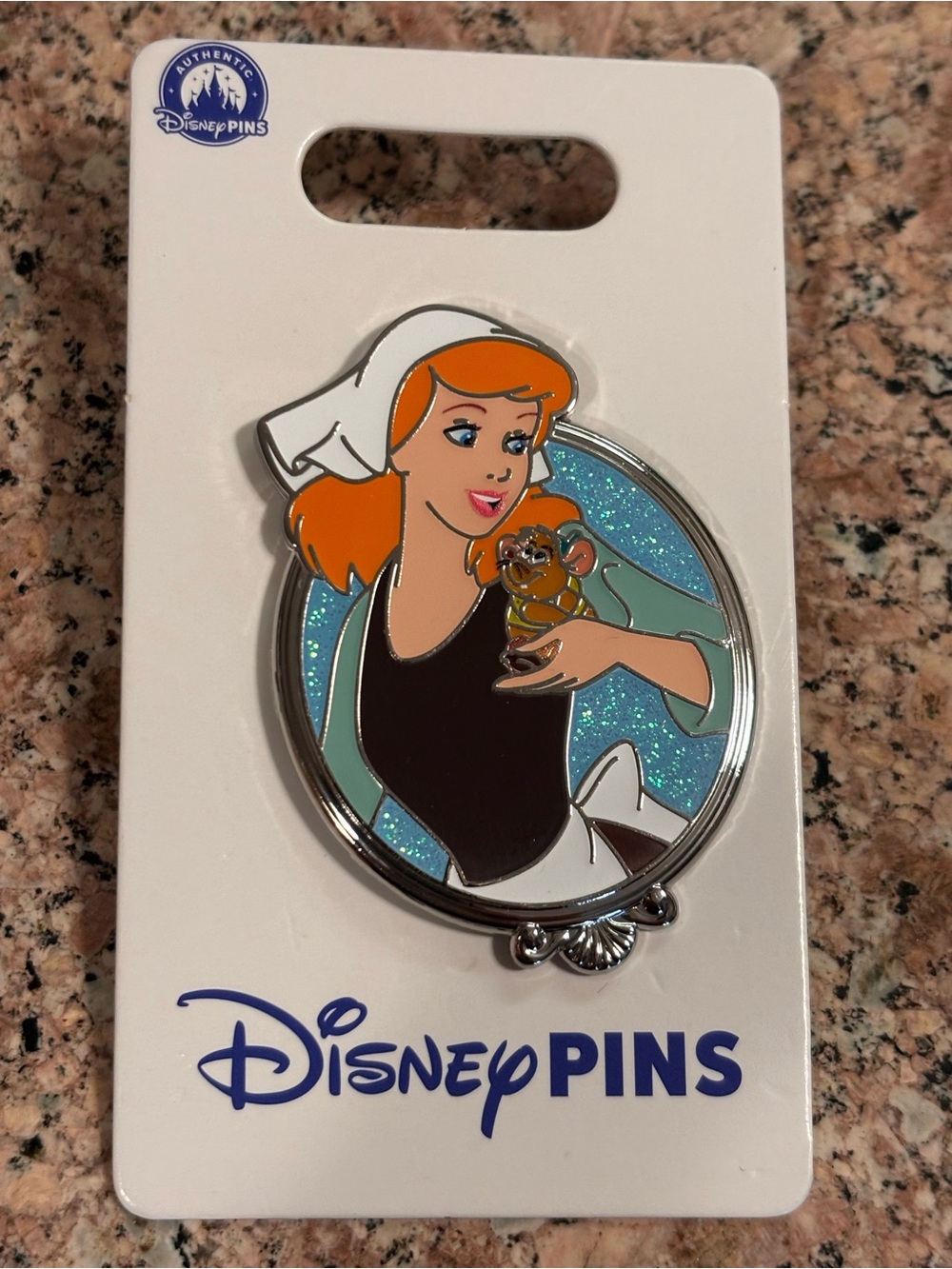 New! Disney Princess 2025 Cinderella & Gus Portrait OE Disney Parks Pin